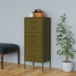 vidaXL Armario de almacenamiento acero verde oliva 42,5x35x101,5 cm