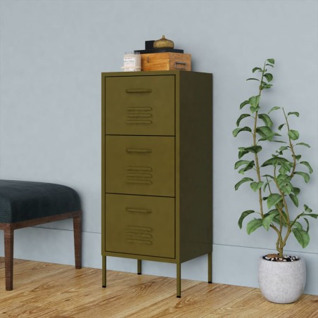 vidaXL Armario de almacenamiento acero verde oliva 42,5x35x101,5 cm