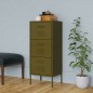 vidaXL Armario de almacenamiento acero verde oliva 42,5x35x101,5 cm
