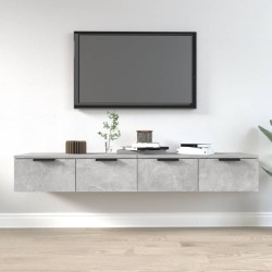 vidaXL Armarios de pared 2 uds contrachapada gris hormigón 68x30x20 cm