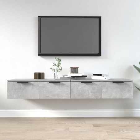 vidaXL Armarios de pared 2 uds contrachapada gris hormigón 68x30x20 cm