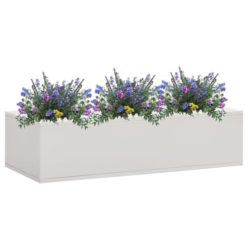 vidaXL Caja de flores de oficina de acero gris claro 90x40x23 cm vidaXL Caja de flores de oficina de acero gris claro 90x40x23 cm