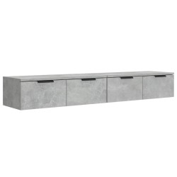 vidaXL Armarios de pared 2 uds contrachapada gris hormigón 68x30x20 cm