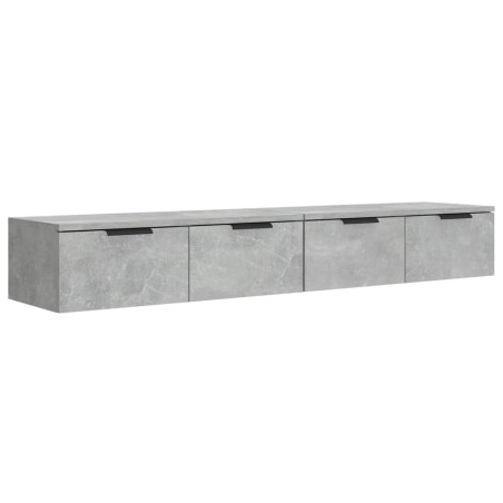 vidaXL Armarios de pared 2 uds contrachapada gris hormigón 68x30x20 cm