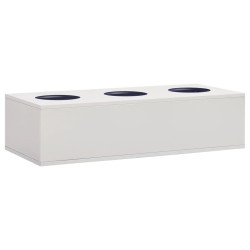 vidaXL Caja de flores de oficina de acero gris claro 90x40x23 cm