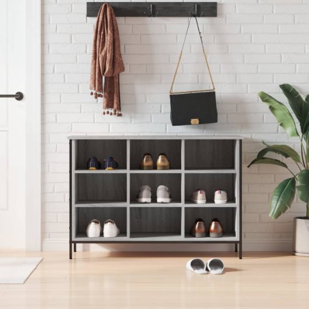 vidaXL Zapatero madera de ingeniería gris Sonoma 100x35x70 cm