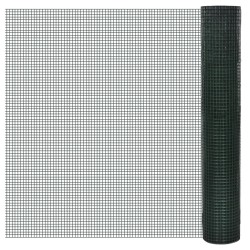 vidaXL Alambrada galvanizada con revestimiento de PVC verde 10x1 m