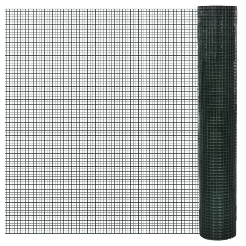 vidaXL Alambrada galvanizada con revestimiento de PVC verde 10x1 m vidaXL Alambrada galvanizada con revestimiento de PVC verde 10x1 m
