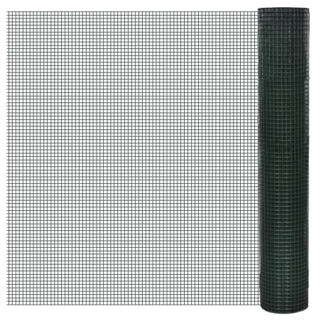 vidaXL Alambrada galvanizada con revestimiento de PVC verde 10x1 m