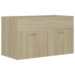 vidaXL Armario para lavabo contrachapada color roble 80x38,5x46 cm