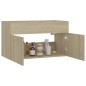 vidaXL Armario para lavabo contrachapada color roble 80x38,5x46 cm vidaXL Armario para lavabo contrachapada color roble 80x38,5x46 cm