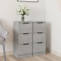 vidaXL Aparador 2 uds madera contrachapada gris hormigón 30x30x70 cm