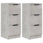 vidaXL Aparador 2 uds madera contrachapada gris hormigón 30x30x70 cm