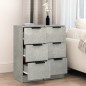 vidaXL Aparador 2 uds madera contrachapada gris hormigón 30x30x70 cm