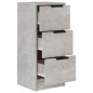 vidaXL Aparador 2 uds madera contrachapada gris hormigón 30x30x70 cm