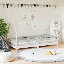 vidaXL Estructura de cama para niños madera de pino blanco 90x190 cm