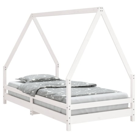 vidaXL Estructura de cama para niños madera de pino blanco 90x190 cm