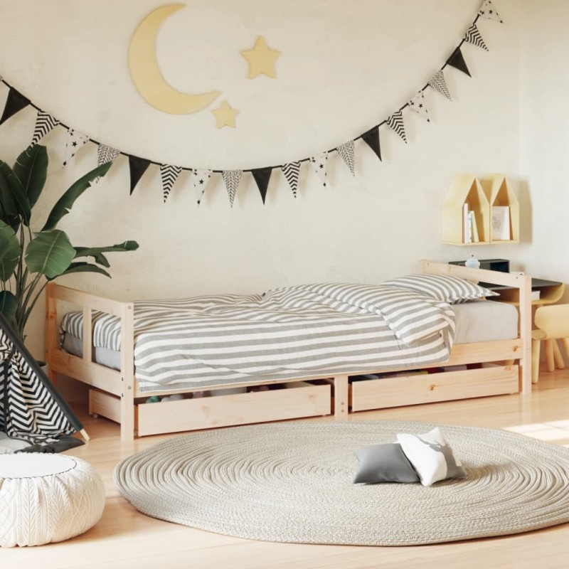 vidaXL Estructura de cama para niños con cajones madera pino 80x200 cm