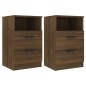 vidaXL Mesitas de noche 2 uds madera contrachapada color roble marrón vidaXL Mesitas de noche 2 uds madera contrachapada color roble marrón