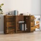 vidaXL Aparadores 3 piezas madera contrachapada roble ahumado