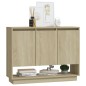 vidaXL Aparador de madera contrachapada roble Sonoma 97x31x75 cm vidaXL Aparador de madera contrachapada roble Sonoma 97x31x75 cm