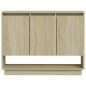 vidaXL Aparador de madera contrachapada roble Sonoma 97x31x75 cm vidaXL Aparador de madera contrachapada roble Sonoma 97x31x75 cm