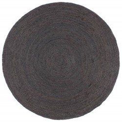 vidaXL Alfombra de yute tejida a mano redonda gris oscuro 210 cm