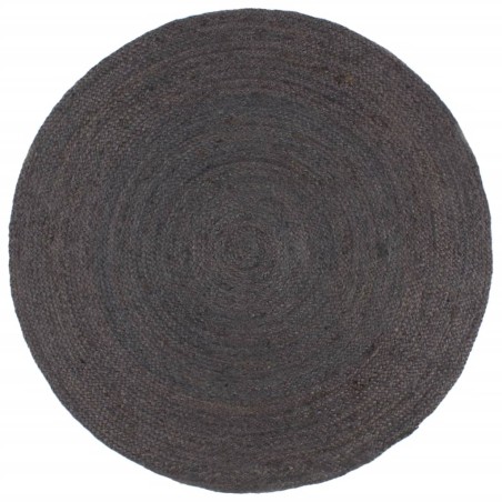 vidaXL Alfombra de yute tejida a mano redonda gris oscuro 210 cm
