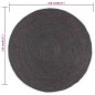 vidaXL Alfombra de yute tejida a mano redonda gris oscuro 210 cm vidaXL Alfombra de yute tejida a mano redonda gris oscuro 210 cm