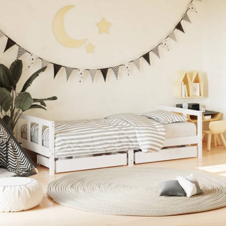 vidaXL Estructura de cama infantil con cajones madera blanco 90x190 cm