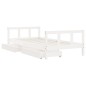 vidaXL Estructura de cama infantil con cajones madera blanco 90x190 cm vidaXL Estructura de cama infantil con cajones madera blanco 90x190 cm