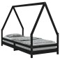vidaXL Estructura de cama para niños madera de pino negro 90x200 cm vidaXL Estructura de cama para niños madera de pino negro 90x200 cm