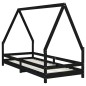 vidaXL Estructura de cama para niños madera de pino negro 90x200 cm vidaXL Estructura de cama para niños madera de pino negro 90x200 cm