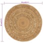 vidaXL Alfombra de área trenzada a mano redonda yute 90 cm