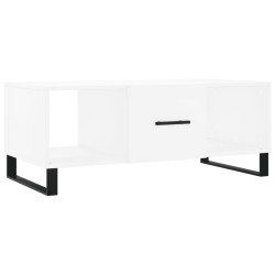 vidaXL Mesa de centro madera contrachapada blanco 102x50x40 cm