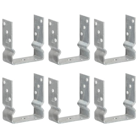 vidaXL Anclajes de valla 6 uds acero galvanizado plateado 12x6x15 cm
