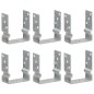 vidaXL Anclajes de valla 6 uds acero galvanizado plateado 12x6x15 cm