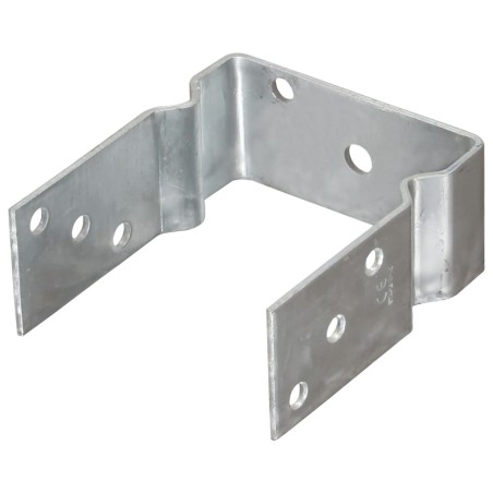 vidaXL Anclajes de valla 6 uds acero galvanizado plateado 12x6x15 cm