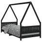 vidaXL Estructura de cama para niños madera de pino negro 90x200 cm vidaXL Estructura de cama para niños madera de pino negro 90x200 cm