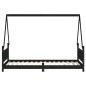 vidaXL Estructura de cama para niños madera de pino negro 90x200 cm vidaXL Estructura de cama para niños madera de pino negro 90x200 cm
