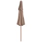 vidaXL Sombrilla de dos pisos palo de madera 270 cm gris topo vidaXL Sombrilla de dos pisos palo de madera 270 cm gris topo