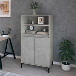 vidaXL Aparador alto madera contrachapada gris hormigón 60x36x110 cm