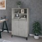 vidaXL Aparador alto madera contrachapada gris hormigón 60x36x110 cm vidaXL Aparador alto madera contrachapada gris hormigón 60x36x110 cm