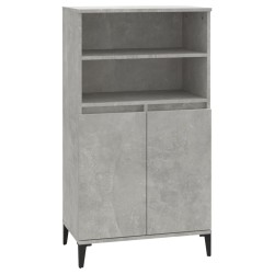 vidaXL Aparador alto madera contrachapada gris hormigón 60x36x110 cm