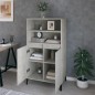 vidaXL Aparador alto madera contrachapada gris hormigón 60x36x110 cm vidaXL Aparador alto madera contrachapada gris hormigón 60x36x110 cm