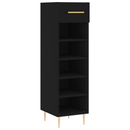 vidaXL Zapatero madera de ingeniería negro 30x35x105 cm