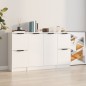 vidaXL Aparadores 3 uds madera contrachapada blanco brillo vidaXL Aparadores 3 uds madera contrachapada blanco brillo