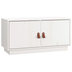 vidaXL Mueble de TV de madera maciza de pino blanco 80x34x40 cm