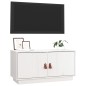vidaXL Mueble de TV de madera maciza de pino blanco 80x34x40 cm vidaXL Mueble de TV de madera maciza de pino blanco 80x34x40 cm