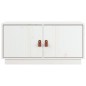 vidaXL Mueble de TV de madera maciza de pino blanco 80x34x40 cm vidaXL Mueble de TV de madera maciza de pino blanco 80x34x40 cm
